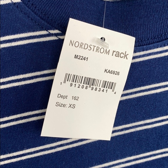 Madewell Dress Striped Crewneck Blue T-Shirt NWT - Picture 4 of 13